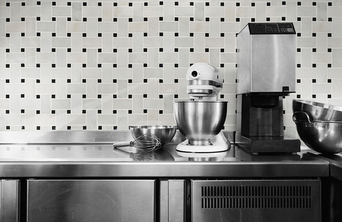 Greecian White Marble MSI Mosaic Tiles 12" X 12" Basketweave Pattern MSI - Zicana Boutique - 2