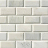 Greecian White Marble MSI Mosaic Tiles 12" X 12" Beveled Subway Pattern MSI - Zicana Boutique - 1
