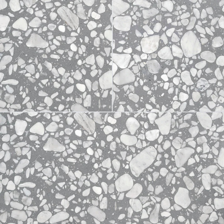 Grigio Marble Terrazzo Honed Field Tile 12''x24'' Zicana Boutique - Zicana Boutique - 1