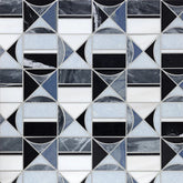 Hidden Circles Blue Marble Waterjet Mosaic Zicana Boutique - Zicana Boutique - 1