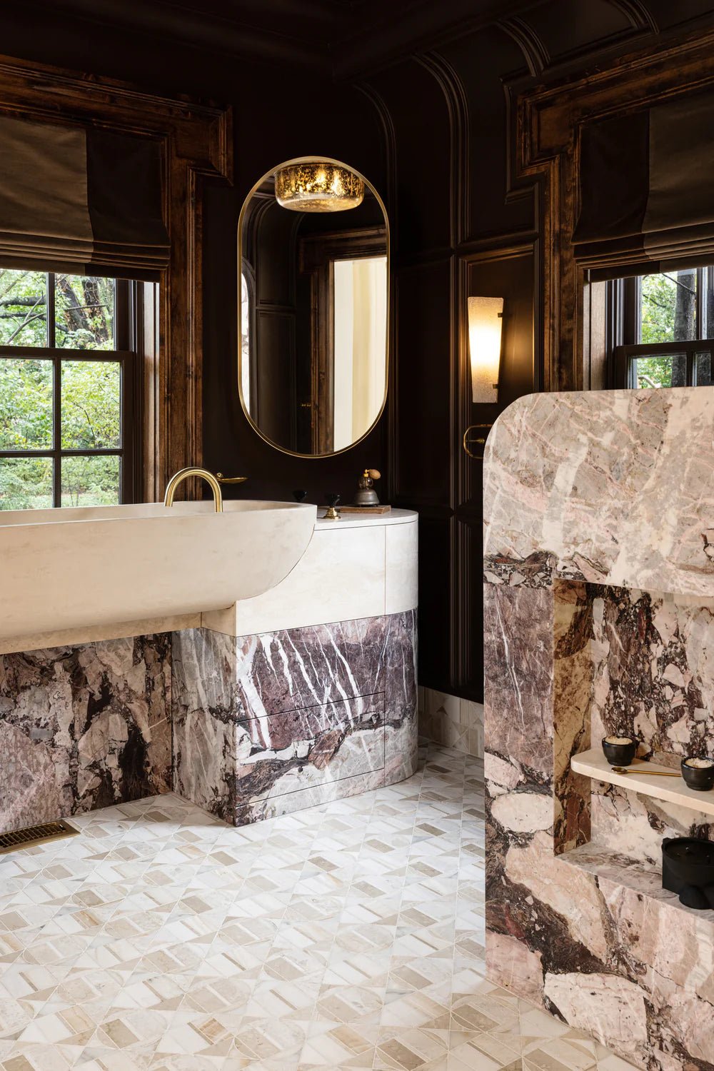 Hidden Circles Vanilla Marble Waterjet Mosaic Zicana Boutique - Zicana Boutique - 2