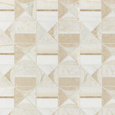 Hidden Circles Vanilla Marble Waterjet Mosaic Artistic Tile - Zicana Boutique - 1