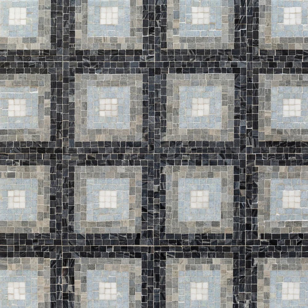 Hip 2b Stone Black & Blue Mosaic Artistic Tile - Zicana Boutique - 1