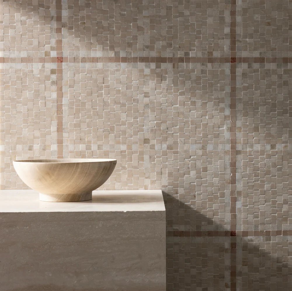 Hudson Check Pink Mosaic Artistic Tile - Zicana Boutique - 2