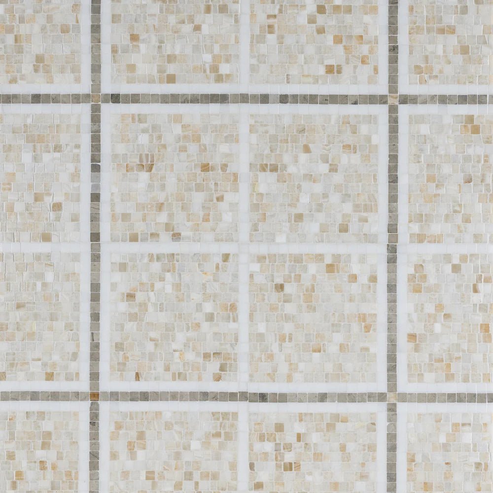 Hudson Check Vanilla Onyx Mosaic Artistic Tile - Zicana Boutique - 1
