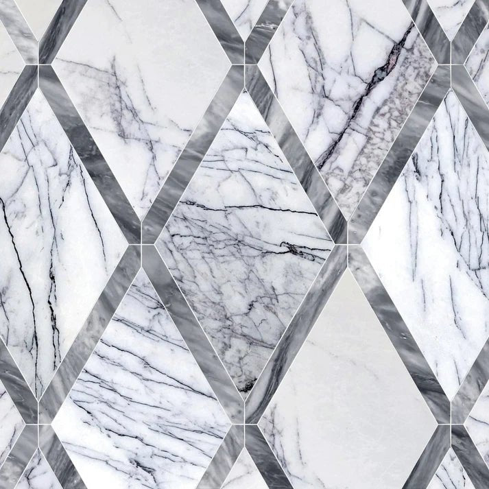 Juvalis Lilac Diamond Marble Waterjet Mosaic Zicana Boutique - Zicana Boutique - 1