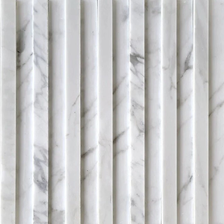 Linear Groove Calacatta Blend Dimensional Marble Mosaic Zicana Boutique - Zicana Boutique - 1