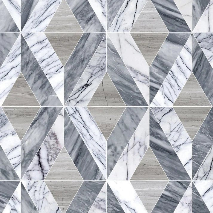 Lucente Lilac Diamond Marble Waterjet Mosaic Zicana Boutique - Zicana Boutique - 1