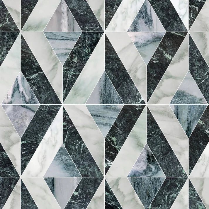 Lucente Verde Diamond Marble Waterjet Mosaic Zicana Boutique - Zicana Boutique - 1