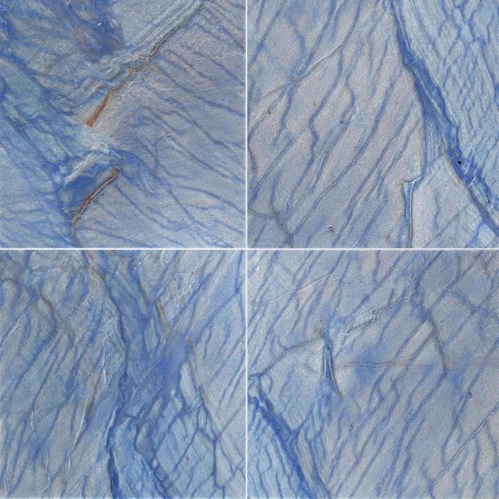 Macubas Blue Polished Quarzite Field Tile 12''x12'' Zicana Boutique - Zicana Boutique - 1