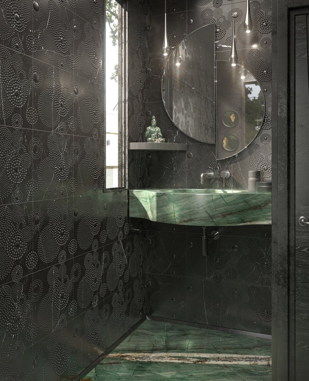 Meru Nero Marble Dimensional Tile Zicana Boutique - Zicana Boutique - 2