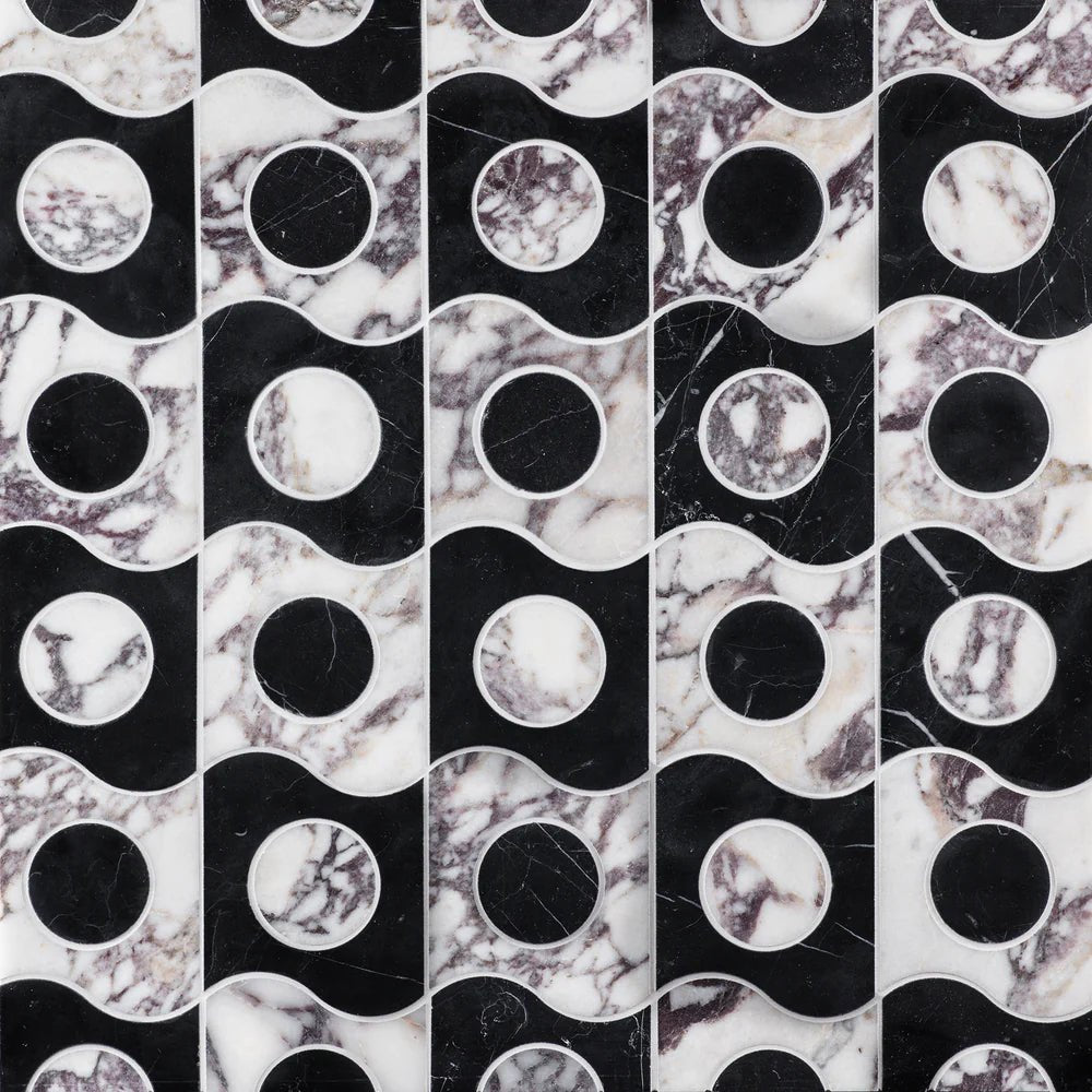 Michelle Gerson Spot On Viola Waterjet Mosaic Artistic Tile - Zicana Boutique - 1