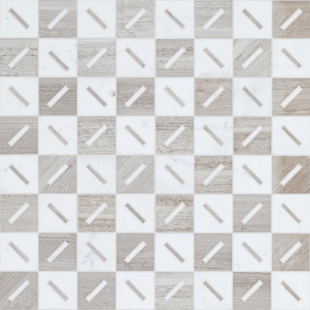 Michelle Gerson Stix Cloud Waterjet Mosaic Artistic Tile - Zicana Boutique - 1