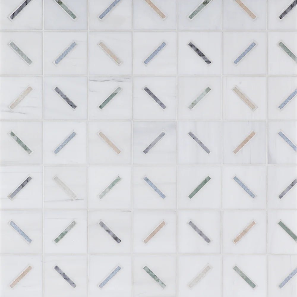 Michelle Gerson Stix Multi Waterjet Mosaic Artistic Tile - Zicana Boutique - 1