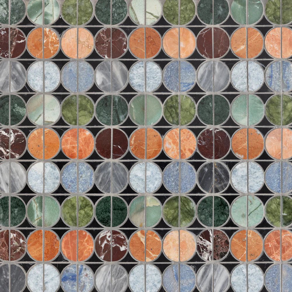 Micro Moons Black Waterjet Mosaic Artistic Tile - Zicana Boutique - 1