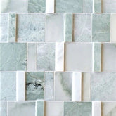 Mint 3D BlockWeave Marble Mosaic Tile Zicana Boutique - Zicana Boutique - 1