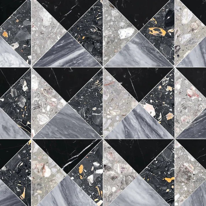 Mireya Fume Triano Terrazo Waterjet Mosaic Zicana Boutique - Zicana Boutique - 1