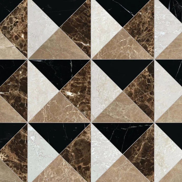 Mireya Maroon Triano Marble Waterjet Mosaic Zicana Boutique - Zicana Boutique - 1
