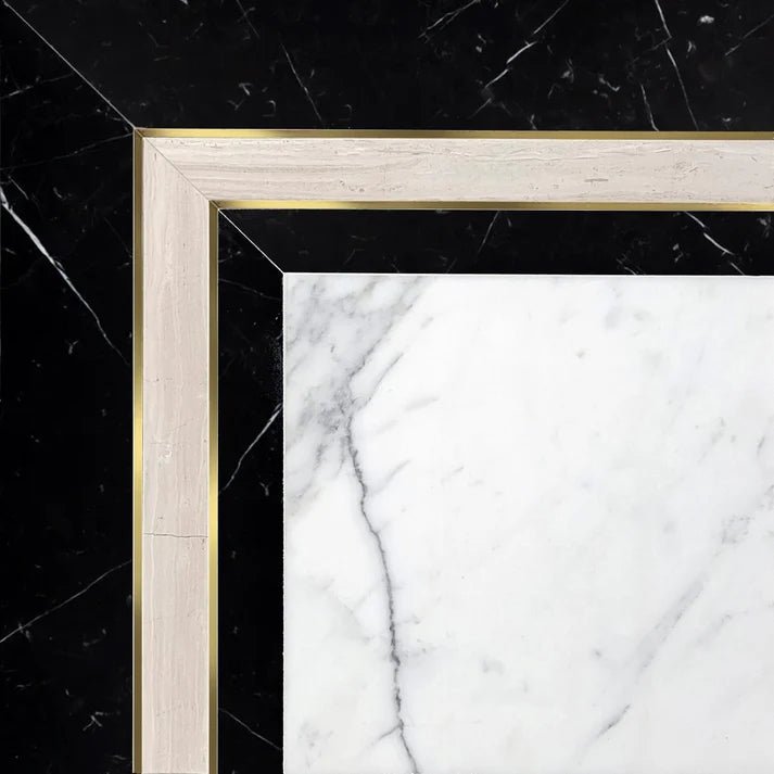 Mirror Angle C Stone & Metal Waterjet Border Zicana Boutique - Zicana Boutique - 1