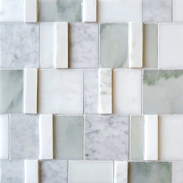 Nova 3D BlockWeave Marble Mosaic Tile Zicana Boutique - Zicana Boutique - 1