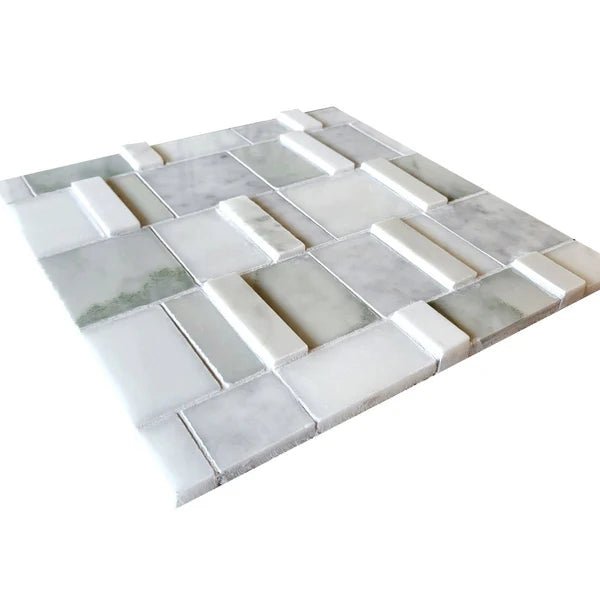 Nova 3D BlockWeave Marble Mosaic Tile Zicana Boutique - Zicana Boutique - 2