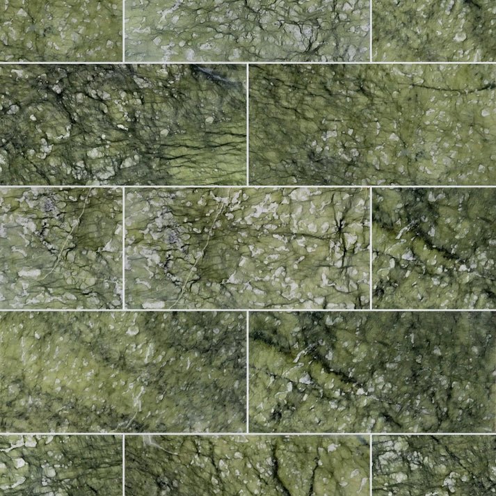 Olive Green Polished Marble Field Tile 6''x12'' Zicana Boutique - Zicana Boutique - 1