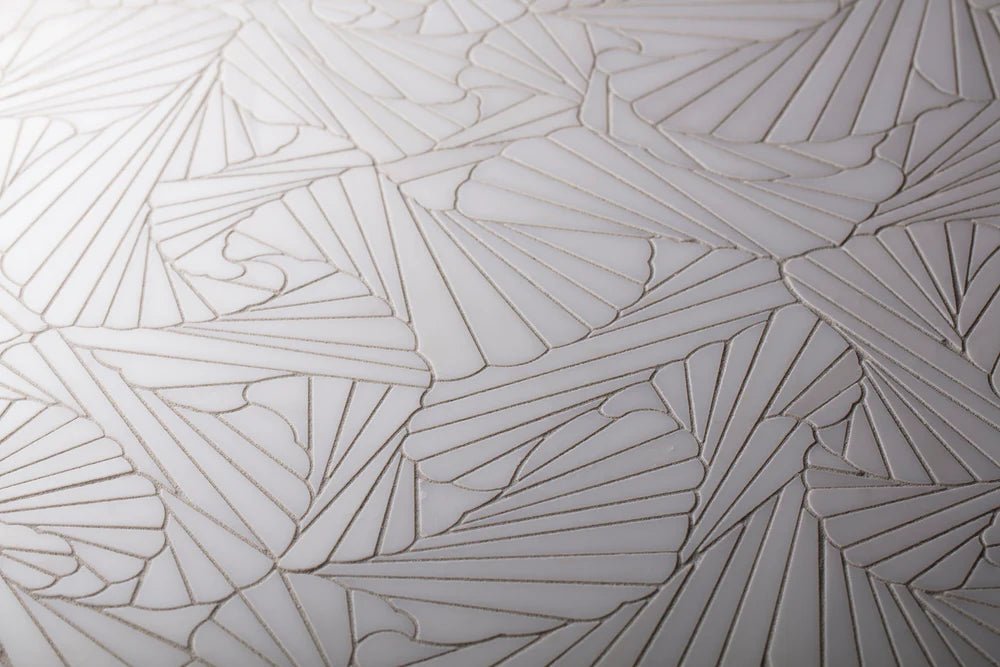 Origami Alta White Marble Waterjet Mosaic Artistic Tile - Zicana Boutique - 3