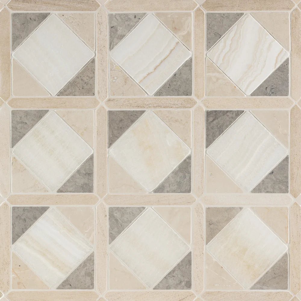 Palazzo Ducale Vanilla Onyx Mosaic Artistic Tile - Zicana Boutique - 1