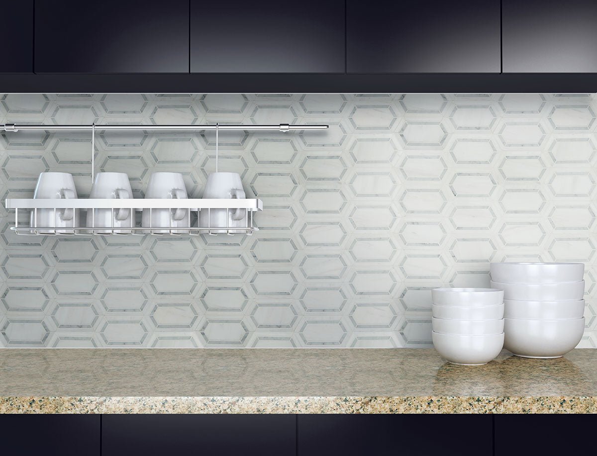 Pavilion Marble MSI Mosaic Tiles 12" X 12" Picket Pattern MSI - Zicana Boutique - 5