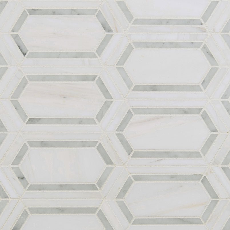 Pavilion Marble MSI Mosaic Tiles 12" X 12" Picket Pattern MSI - Zicana Boutique - 1