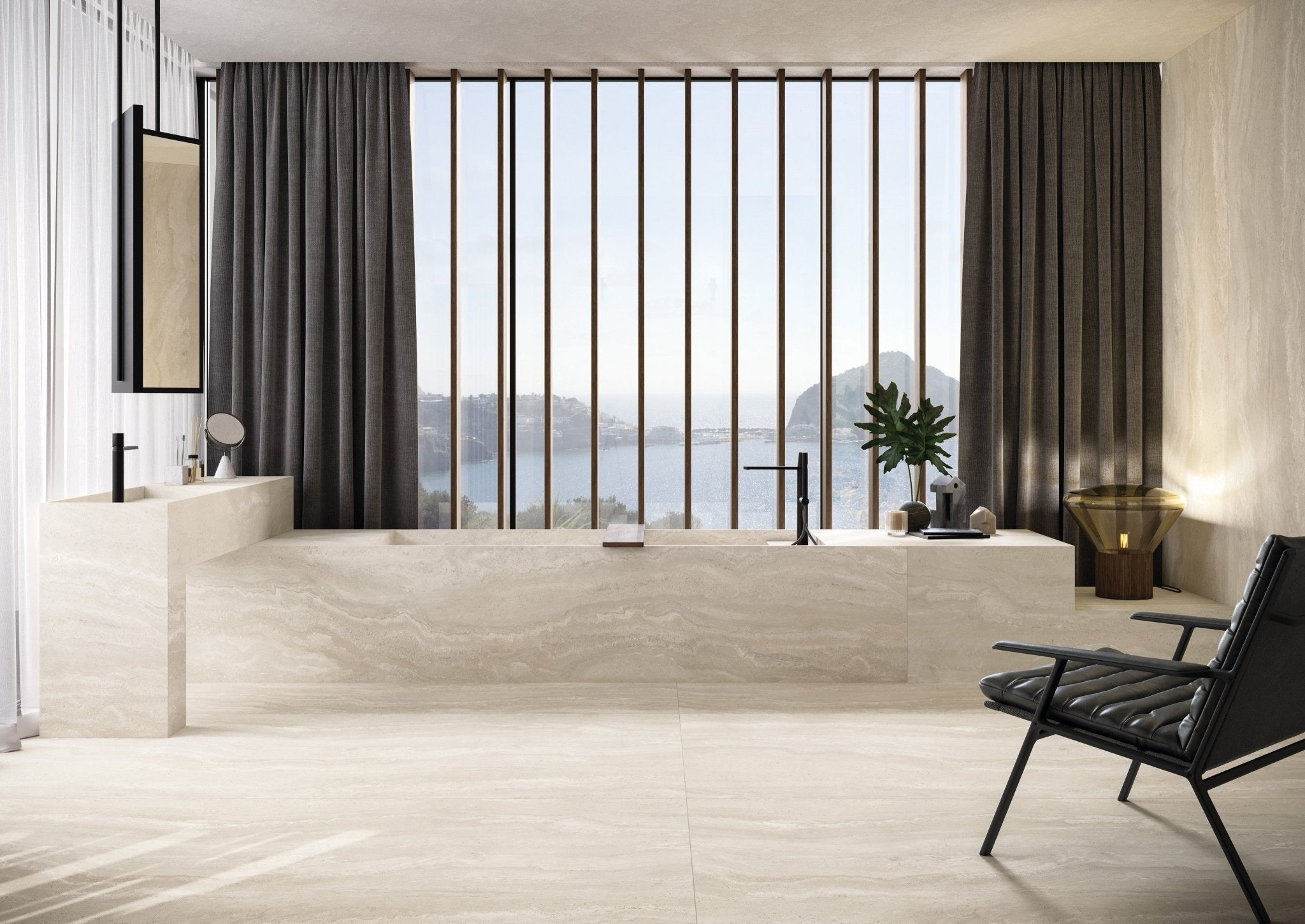 Pearl Travertine Porcelain Florim Field Tiles 24" X 24" Florim - Zicana Boutique - 6
