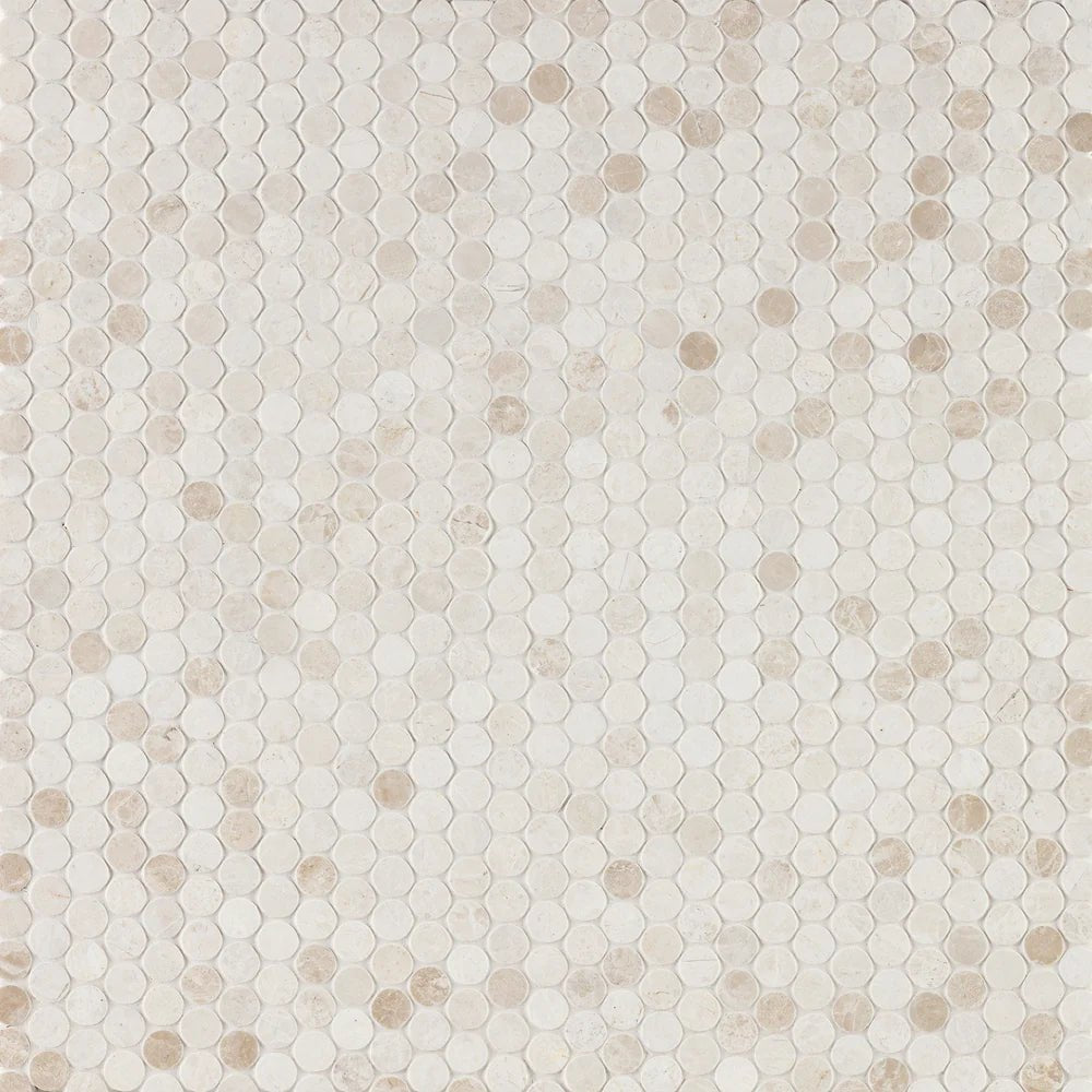 Penny Lane White Sand Marble Mosaic Artistic Tile - Zicana Boutique - 1
