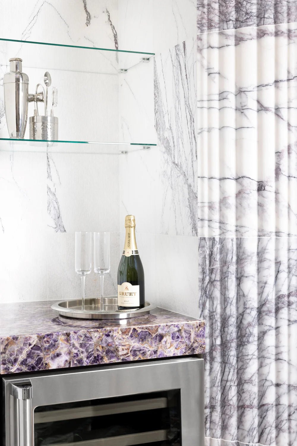 Raked Lilac Marble Field Tile 12" x 24" Artistic Tile - Zicana Boutique - 4