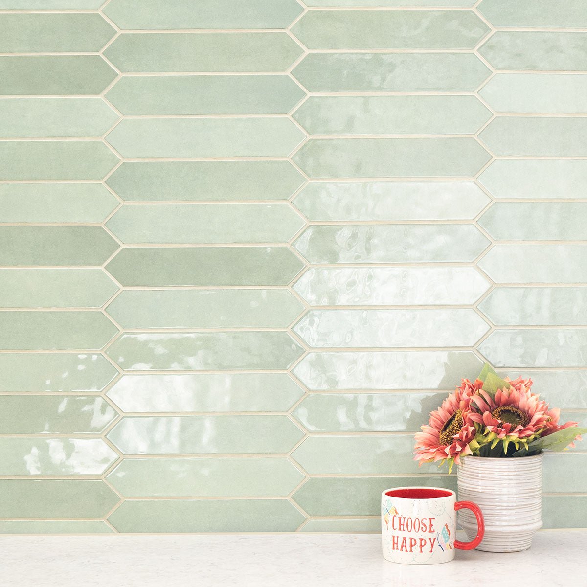 Renzo Jade Ceramic MSI Field Tiles 2.5" X 13" Picket Pattern MSI - Zicana Boutique - 8
