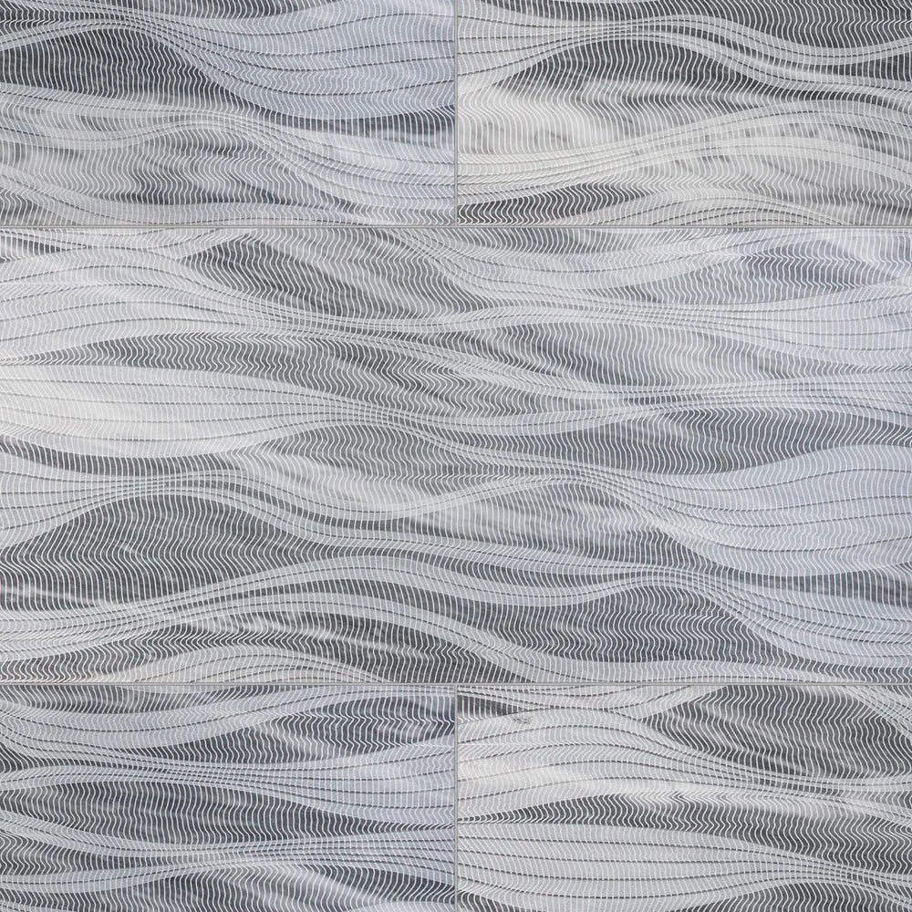 River By Lori Weitzner Bardiglio Nuvolato Marble Decorative Tile Zicana Boutique - Zicana Boutique - 1