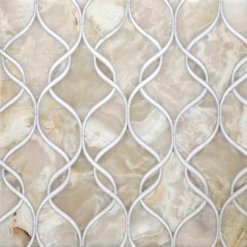 Rivera Cinta Onyx Ornamental Marble Waterjet Mosaic Zicana Boutique - Zicana Boutique - 1