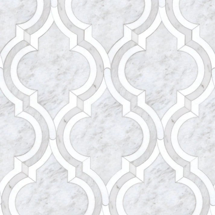 Rivera Droppe Arabesque Marble Waterjet Mosaic Zicana Boutique - Zicana Boutique - 1
