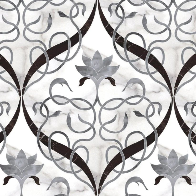 Rivera Enoc Arabesque Marble Waterjet Mosaic Zicana Boutique - Zicana Boutique - 1