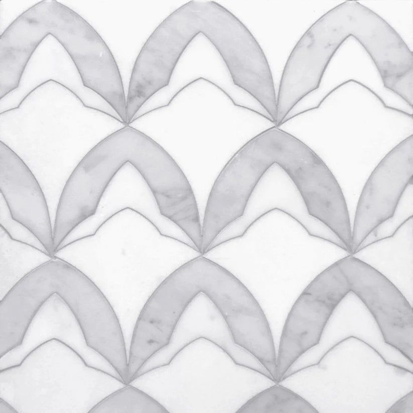 Rivera Frost Arabesque Marble Waterjet Mosaic Zicana Boutique - Zicana Boutique - 1