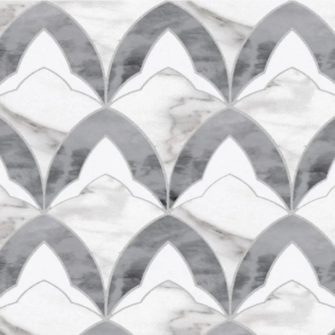 Rivera Grigio Arabesque Marble Waterjet Mosaic Zicana Boutique - Zicana Boutique - 1
