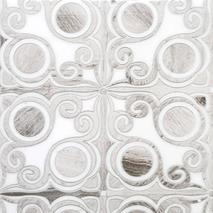 Rivera Ornamental Arabesque Marble Waterjet Mosaic Zicana Boutique - Zicana Boutique - 1