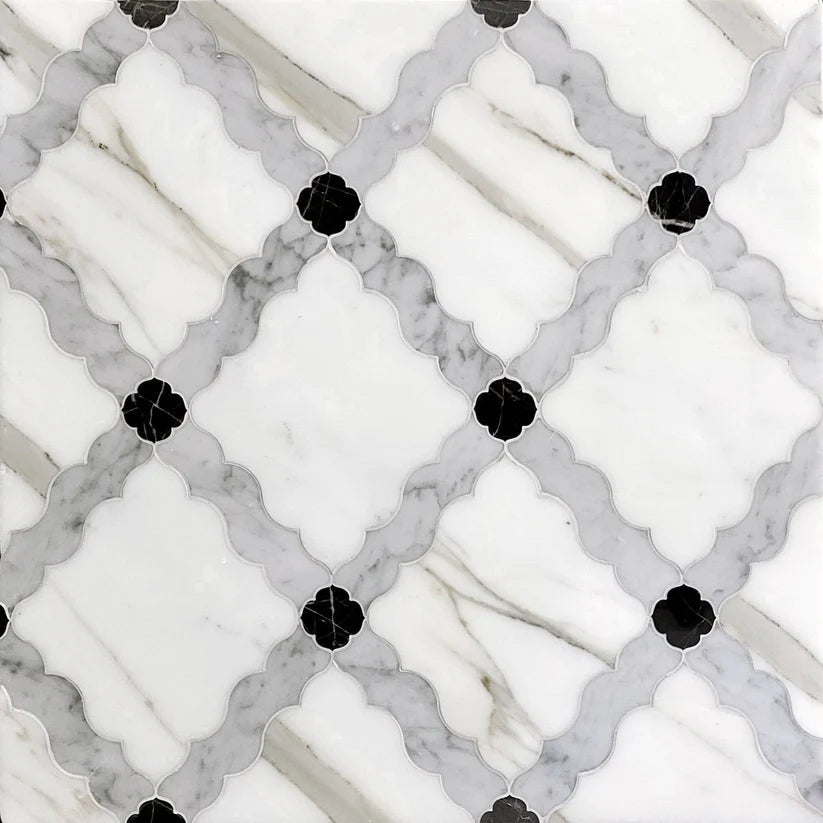 Rivera Path Arabesque Marble Waterjet Mosaic Zicana Boutique - Zicana Boutique - 1