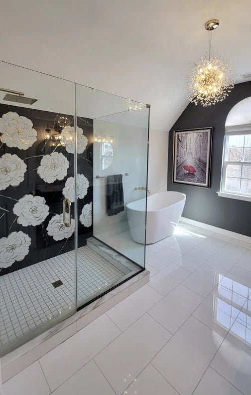 Rosetta Loft Noir Marble Waterjet Mosaic Zicana Boutique - Zicana Boutique - 4