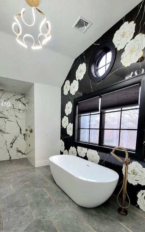 Rosetta Loft Noir Marble Waterjet Mosaic Zicana Boutique - Zicana Boutique - 5