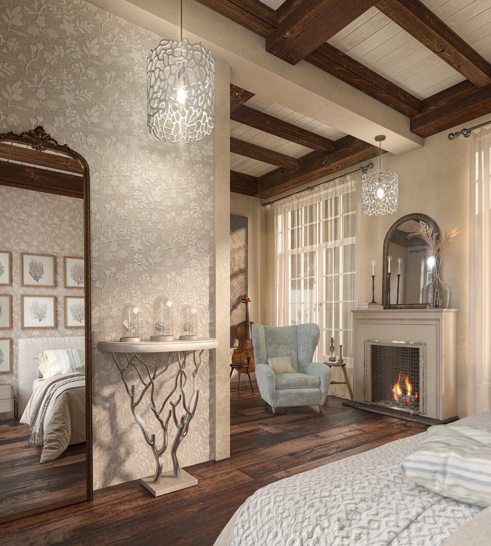 Sanctuary By Lori Weitzner Moca Cream Dimensional Tile Artistic Tile - Zicana Boutique - 2