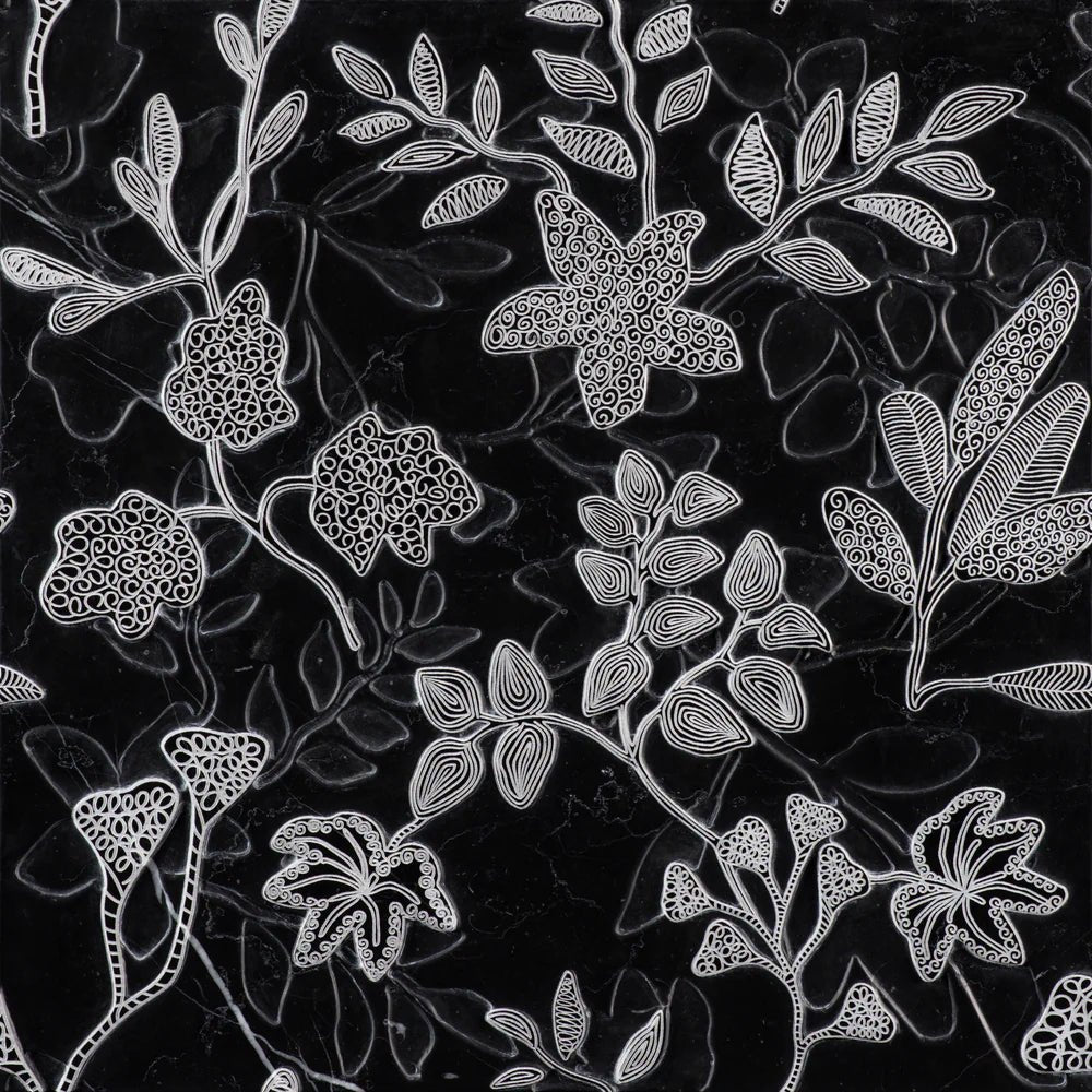 Sanctuary By Lori Weitzner Nero Marble Dimensional Tile Artistic Tile - Zicana Boutique - 3