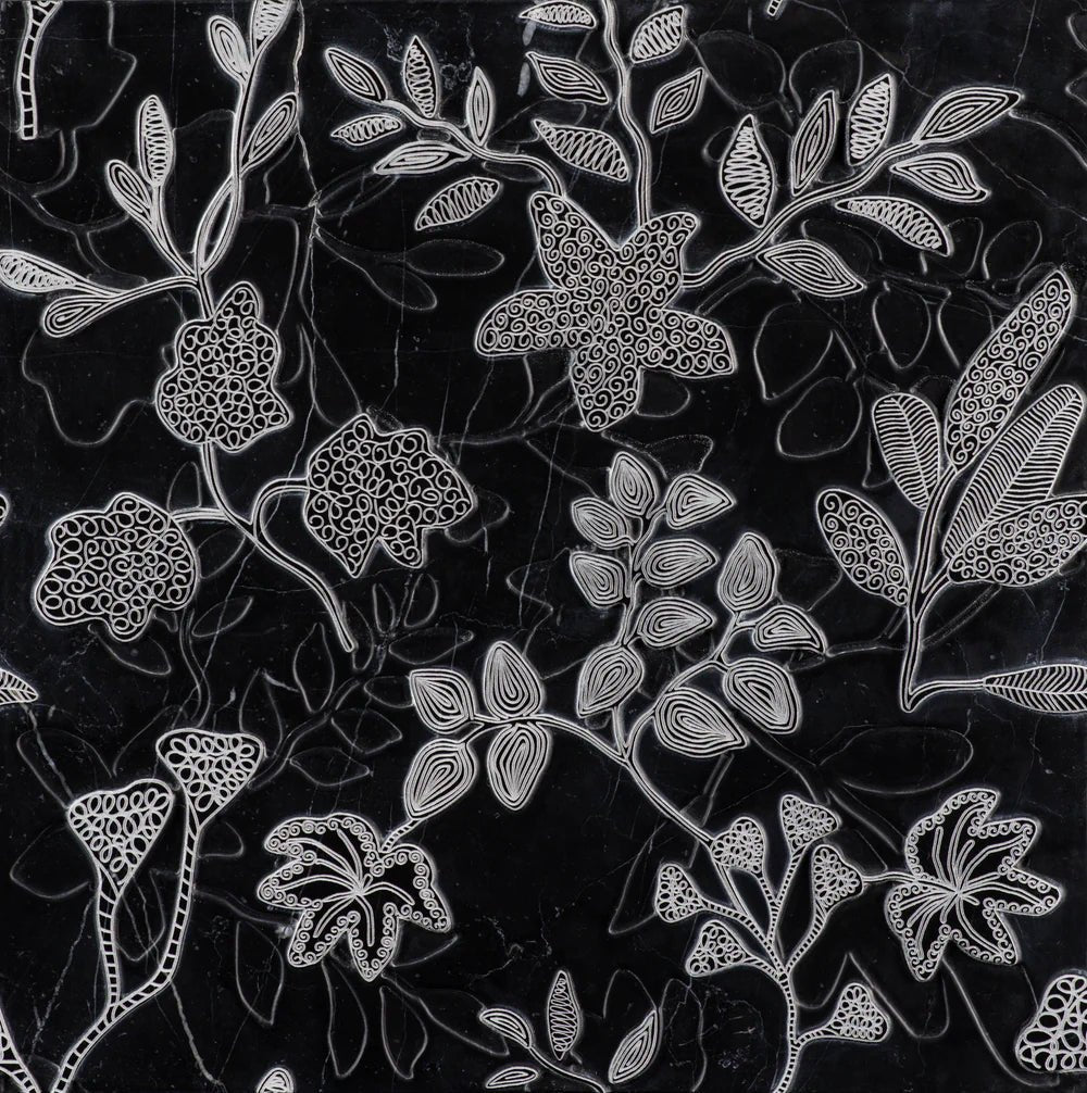 Sanctuary By Lori Weitzner Nero Marble Dimensional Tile Artistic Tile - Zicana Boutique - 1