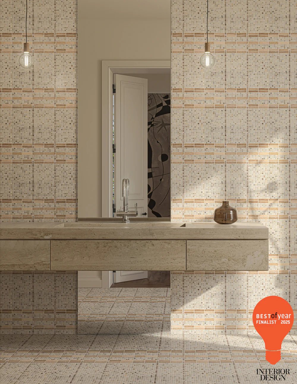 Shadow Stripe Moca Mosaic Artistic Tile - Zicana Boutique - 2
