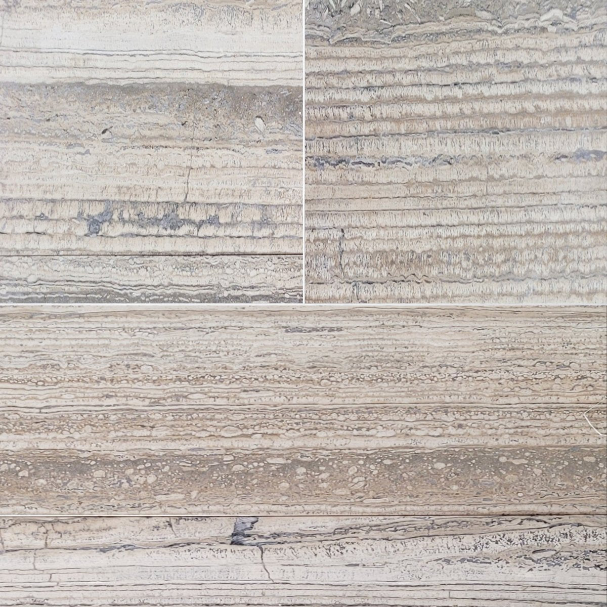 Silver Honed Travertine Filed Tile 12''x24''x3/8'' Zicana Boutique - Zicana Boutique - 1