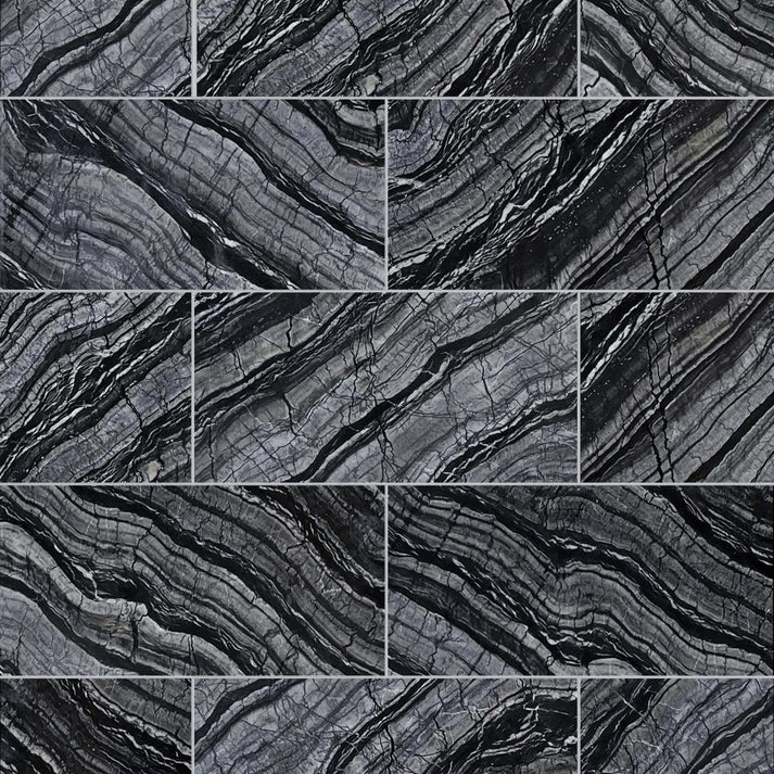 Silver Wave Polished Marble Field Tile 6''x12'' Zicana Boutique - Zicana Boutique - 1